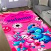 Stitch Adventure Flowers Area Rug Design for Decorate room Bedrooms Study room Game Room Anti-slip Rug Anime Office Decor Birthday/Christmas Gift