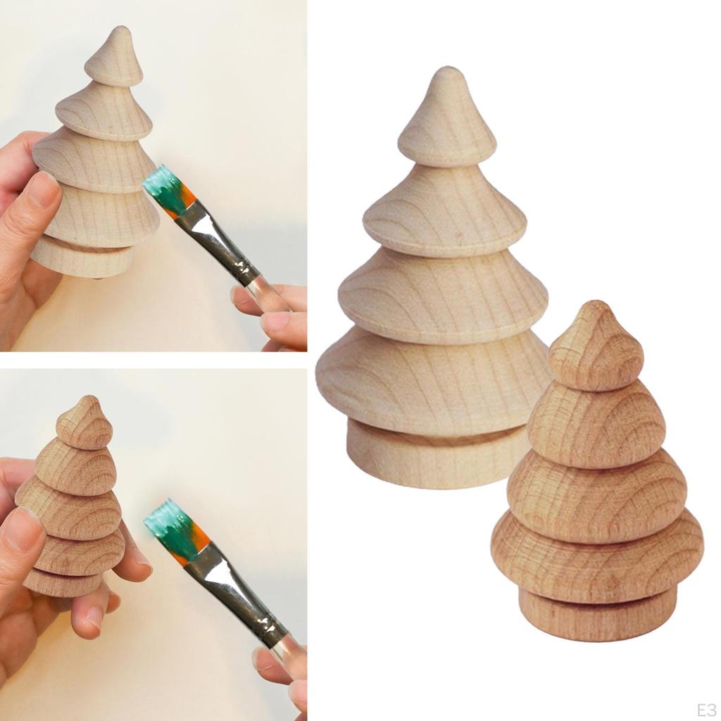 Blank Wooden Peg Doll Miniature Trees Drawing Toy Mini Tree Unfinished Christmas