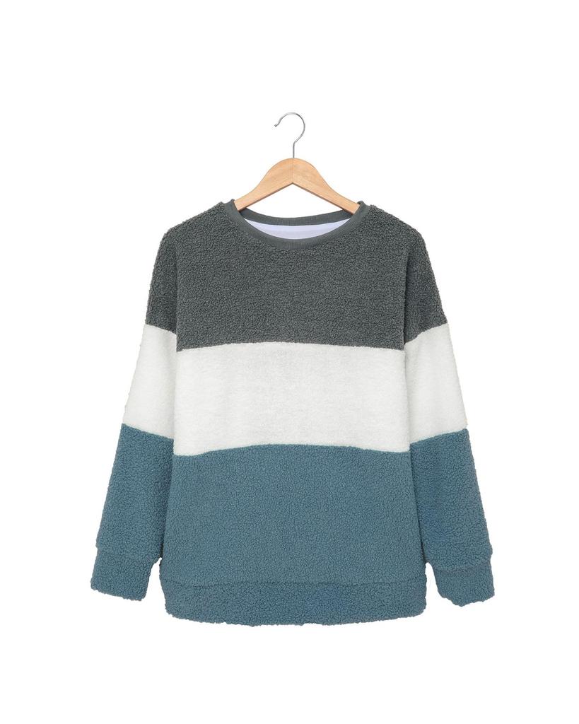Azura Exchange Colorblock Plush Sweatshirt