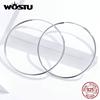 925 Sterling Silver Big Circle Hoop Earrings Minimalist Simple Round Earrings For Women