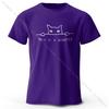 Minimalist Line Art Cat Print 100% Cotton T-Shirt, Soft & Breathable Round Neck Short Sleeve Tee, Unisex Simple & Stylish
