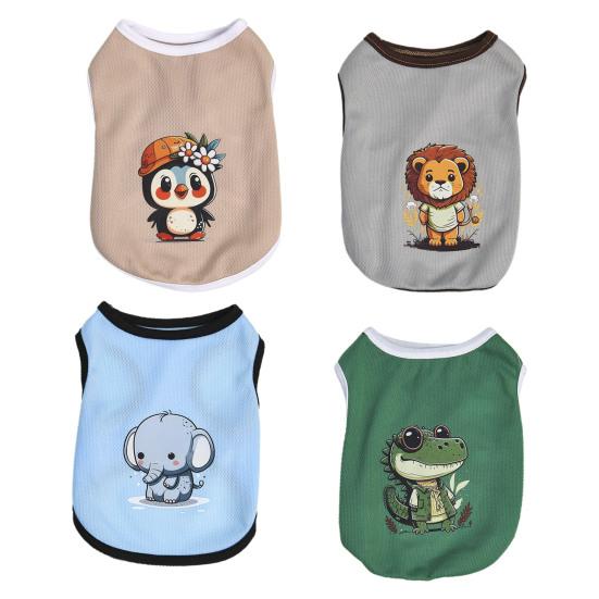 Стильный мягкий сохраняющий прохладу полиэстеровый жилет с рисунком пингвина для щенков, летняя одежда для домашних животных для плюшевых собак