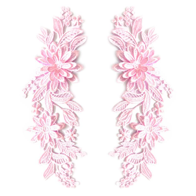 1 пара вышитых нашивок с отделкой 3D цветочная аппликация для одежды сумки кружево цветок DIY полые изысканные значки аксессуары 23X8 см