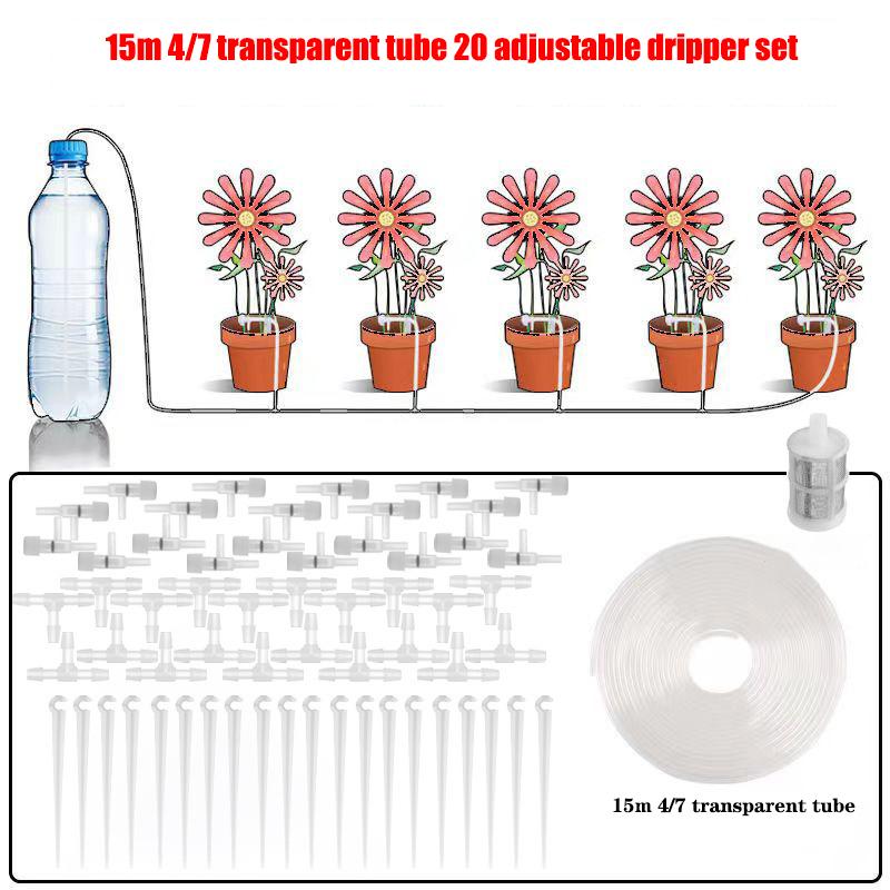 Комплект для капельного полива сада с регулирующим клапаном, устройство для полива растений в горшках, 4/7-миллиметровый шланговый полив, экономия воды, микрокапельница для теплицы