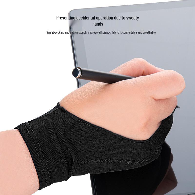 Two-Finger Anti-Touch Art Gloves: Sweat-Proof, Stain-Resistant for Oil Painting, Sketching, and Drawing.