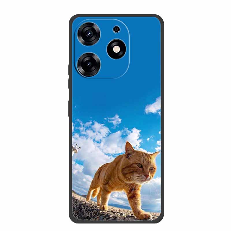 Чехол для Tecno Spark 20 Pro KJ6 Мягкий ТПУ Силикон Расписная Кошка Задняя Крышка для Tecno Spark 20 Pro 4G Чехол для Телефона Fundas Spark20 Pro
