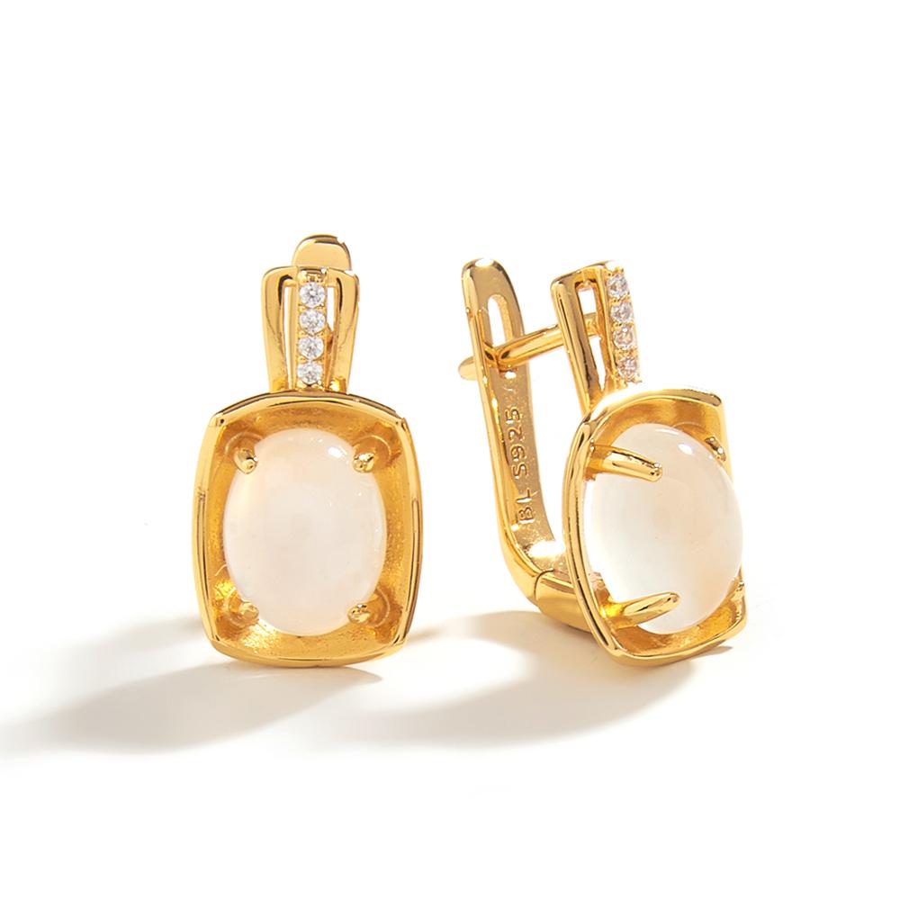 Комплект украшений из натурального белого лунного камня, овальные серьги 7*9 мм, кольцо, настоящий драгоценный камень, серебро 925 пробы, изысканные ювелирные изделия для женщин