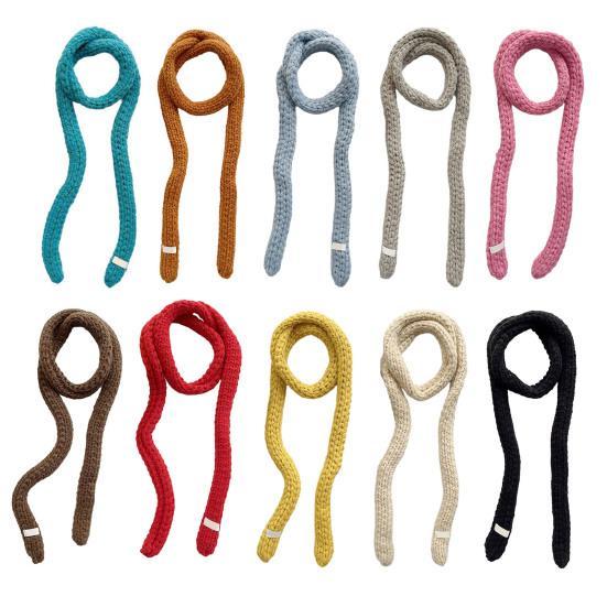 Женский вязаный шарф однотонный тонкий длинный шарф теплый мягкий на ощупь шарф уличный домашний зимний аксессуар