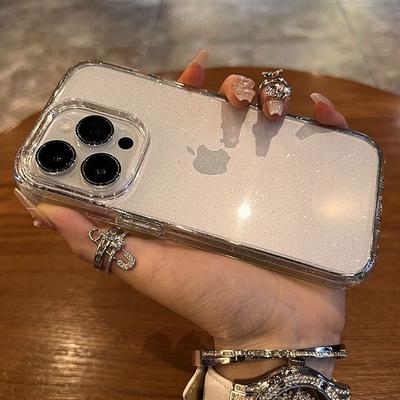 Роскошный блестящий прозрачный чехол для телефона iPhone 11 12 13 14 15 Pro Max X Xs XR Max 7 8 Plus Mini, мягкий силиконовый прозрачный чехол