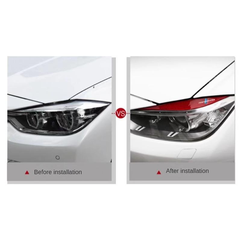2 шт. автомобильные фары лампы брови крышка отделка наклейки для BMW 3 серии F30 F35 2013-2019Gloss Black автомобильные веки крышки ABS Carbon