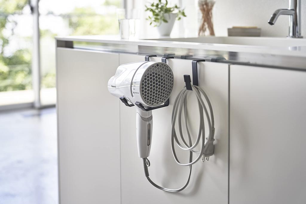 Yamazaki Вешалка для сушилки Jitsugyo 5386, черная, ширина 8 дюймов, глубина 11 дюймов, высота 11 см, удобное хранение, прибл.