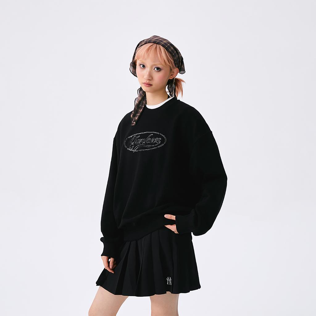 New MLB MLB Preppy Style Collection New York Yankees SS25 Sweatshirt Unisex Black 3AMTV0551-50BKS