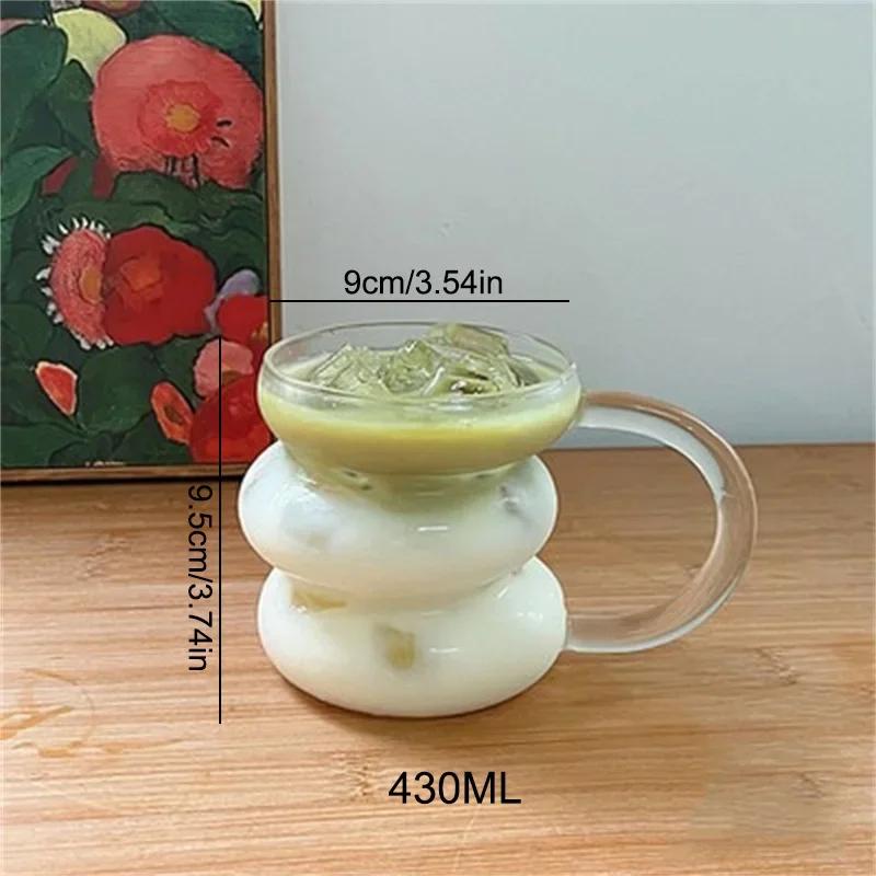 Ins Style Transparent Glass Cup Irregular Heat Resistant Coffee Mug Summer Drinks Milk Juice Water Cup Cocktail Beer Glass Cups