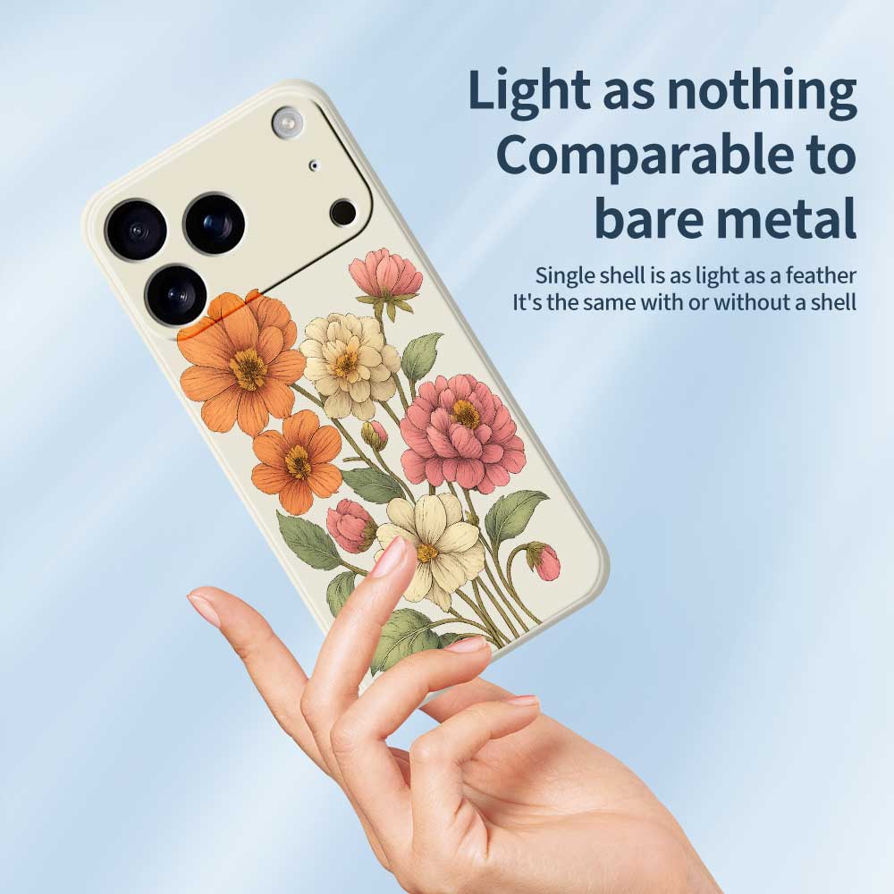 Чехол для iPhone 17 Pro с красивым принтом в виде цветов, ТПУ задняя крышка для телефона с прямыми краями