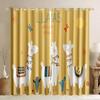 Lovely Animals Window Curtain Cartoon Llama Alpaca Print Curtains Home Decor Drapes for Baby Children Bedroom Living Room 2pcs