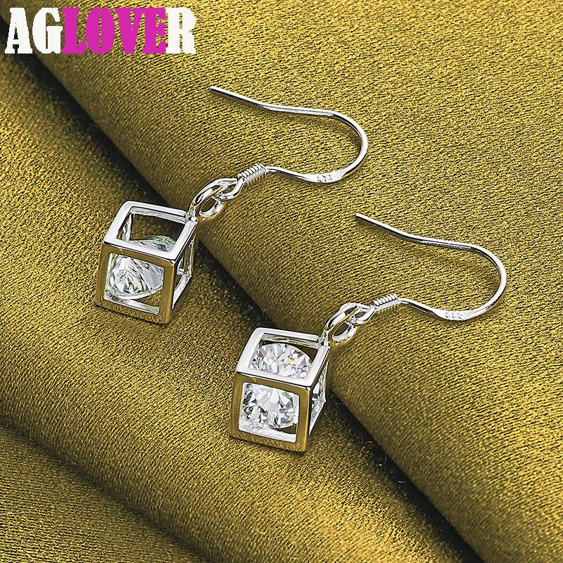 Ювелирные изделия из стерлингового серебра 925 пробы с квадратным цирконом AAA