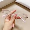 New Fashion Trend Cat Eye Anti Blue Light Optical Glasses Frames Women Crystal Cut  Fashion Computer Eyeglasses