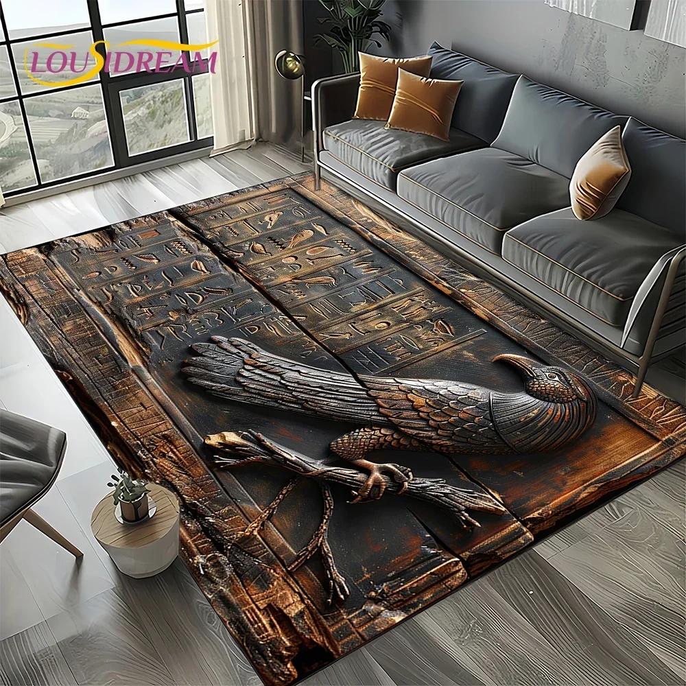 Настенная роспись Древний Египет Иероглифы Мифология Ковер Коврик для Гостиной Спальни Декор Дивана, Нескользящий Коврик для Пола