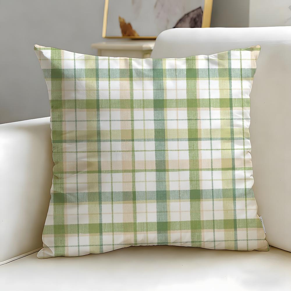 Solid Color Patchwork Floral Cushion Cover Soft  EasyWash Pillow Case  Versatile for Couch Bed Travel and Office