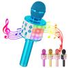 Verkstar Bluetooth Karaoke Microphone Portable Speaker Wireless Microphone with Earphone Jack Blue Compatible with Android iPhone
