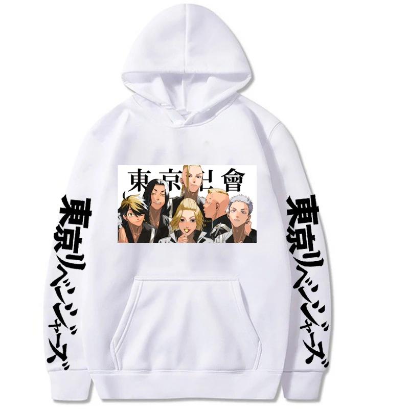 Аниме Токийские мстители Майки Принтованная Худи Осенний Флис Удобные Толстовки Большого Размера Свитшот Харадзюку Уличная одежда