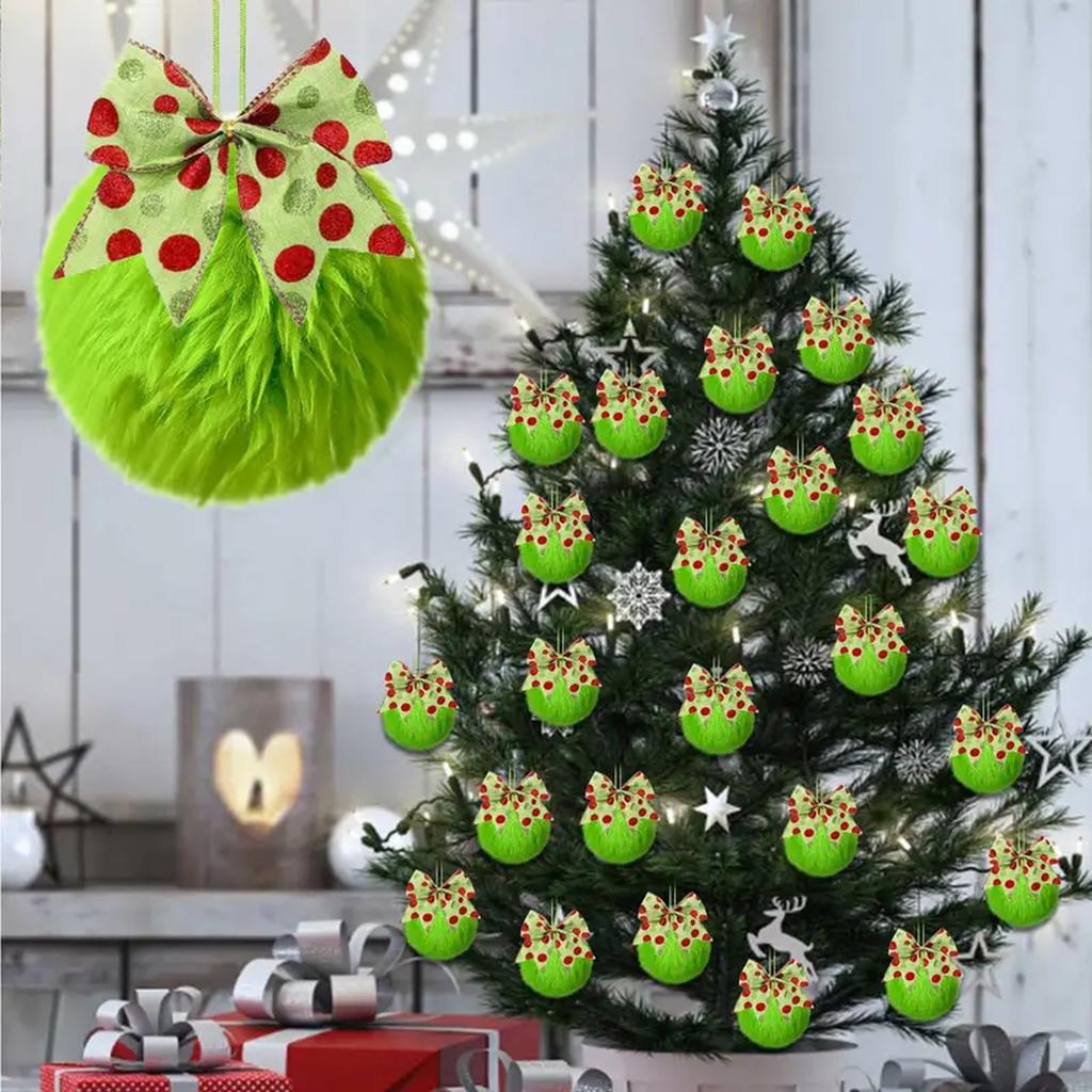 Green Christmas Balls | 12 Lime Green Balls For Christmas Trees