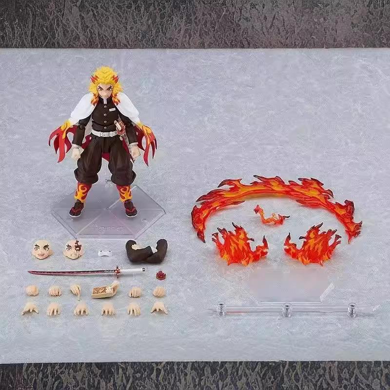 Набор фигурок Figma Anime - Зеницу Агацума, Танджиро Камадо, Незуко и Кёджуро Ренгоку, Коллекционные модели с подвижными суставами