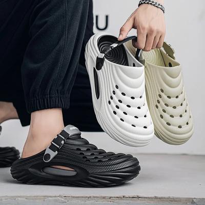 Модные женские модные сандалии на платформе из ЭВА, летние сандалии с толстой подошвой, нескользящие, пляжные сандалии, женские легкие мягкие шлепанцы с закрытым носком для улицы