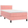 3141400 vidaXL Divan Bed with Mattress Pink 90x190 Cm Velvet