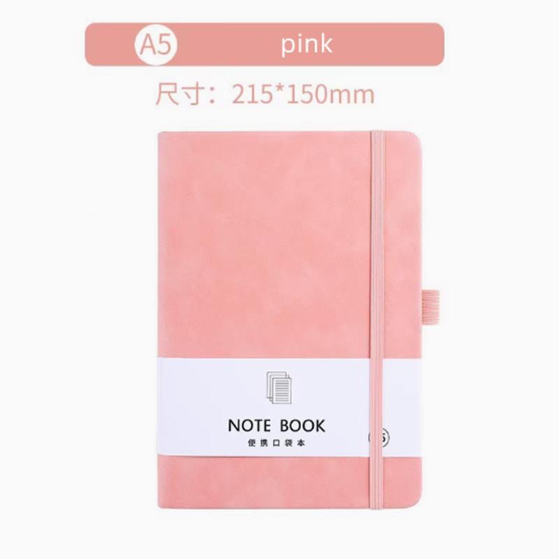 High Quality Custom A5/A6/A7 Notebook New Arrival Office Journal PU Leather Hardcover with Elastic Band Pocket Diary