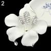 Bridal Wedding Jewelry Rhinestone Lily Flower Scarf Brooch Pin Lady Party Gift