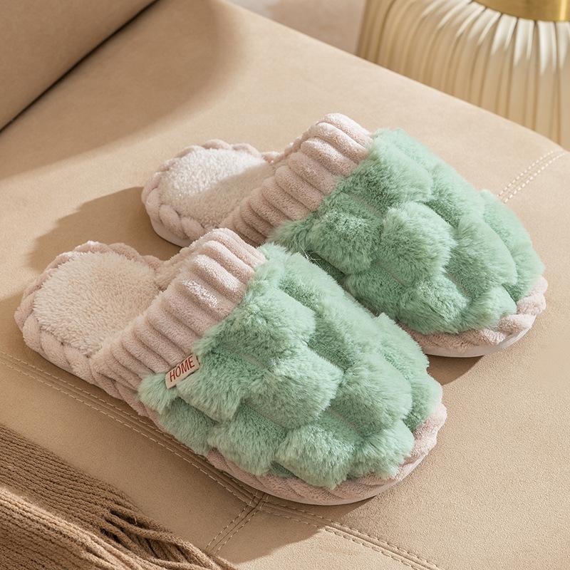 Cotton Slippers Women's Autumn and Winter New Home Home Home Non-slip Warm Couple Cotton Slippers Men