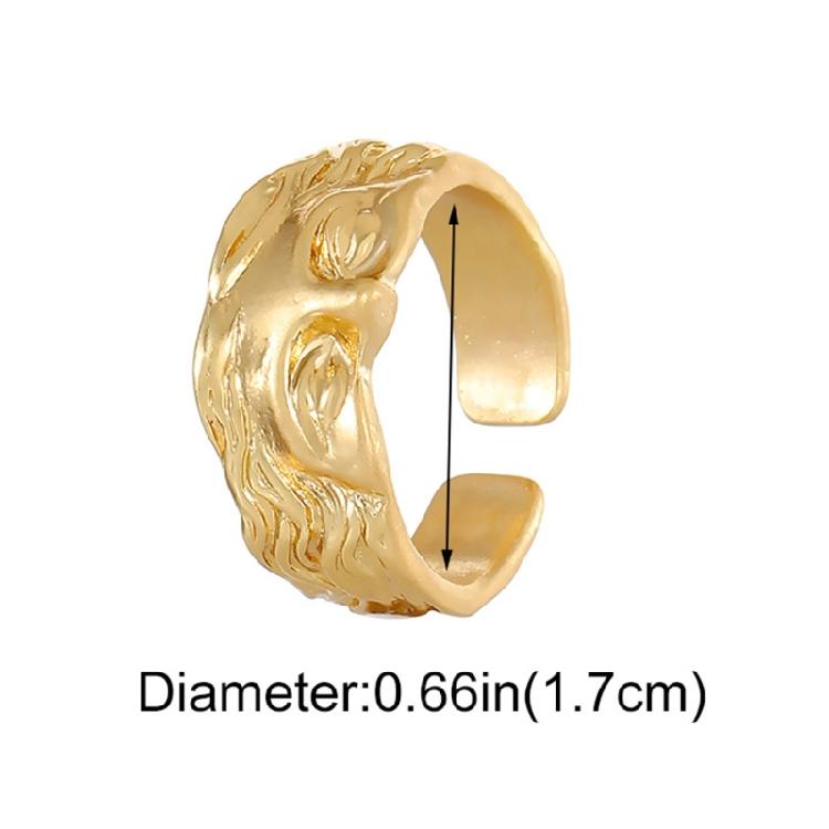 Привлекательные кольца-половинки лица Ювелирные изделия Женские Винтажные Регулируемые Открытые кольца с деталью в виде половинки лица для женщин