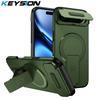 KEYSION Противоударный магнитный чехол для iPhone Air с выдвижной защитой камеры, подставкой, беспроводной зарядкой, чехол для телефона для iPhone 17 Air