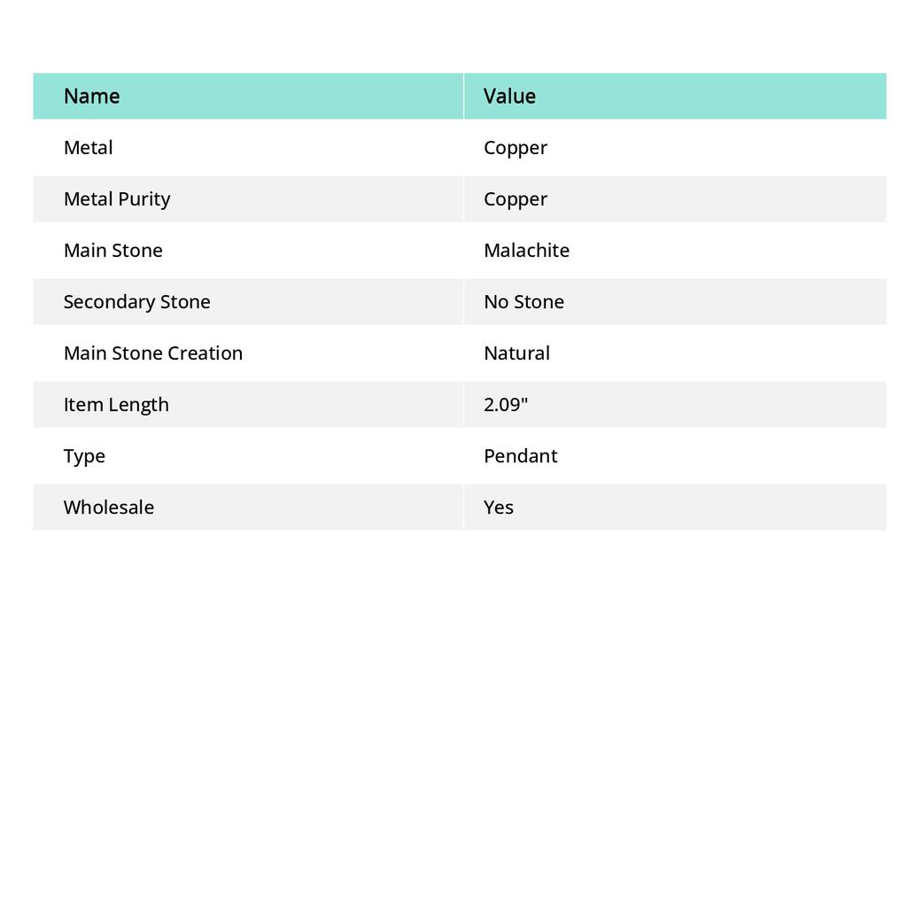 Malachite Gemstone Handmade 925 Sterling Silver Jewelry Pendant 2.09" v3L62