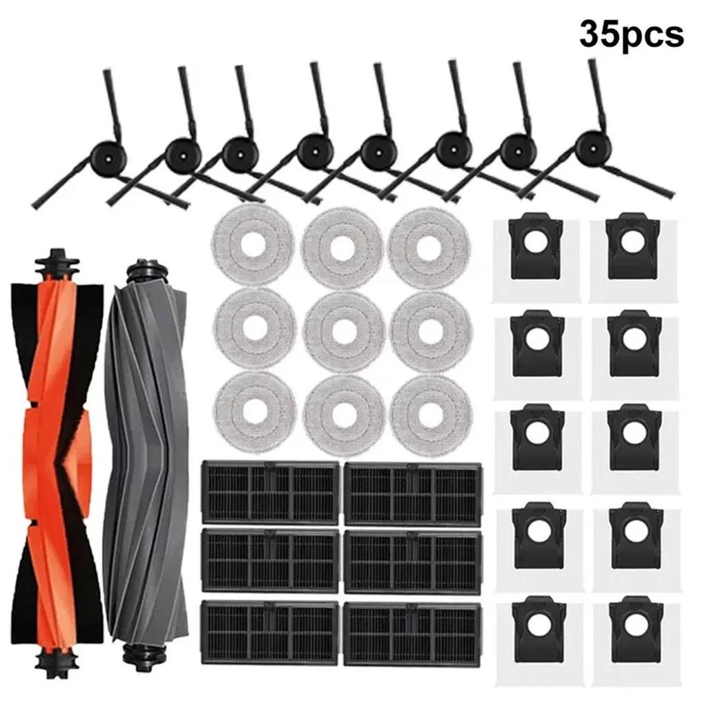 Запасные аксессуары для робота-пылесоса - Совместимы с Dreame X40 Ultra/X40 Pro/L40 Ultra (HEPA-фильтр, Основные боковые щетки, Тряпки для мытья полов, Мешки для пыли)