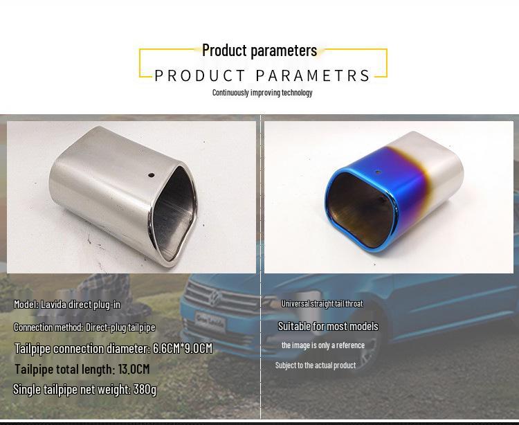 Stainless Steel Exhaust Muffler Tailpipe for Lavida - Direct Plug-In Add-On