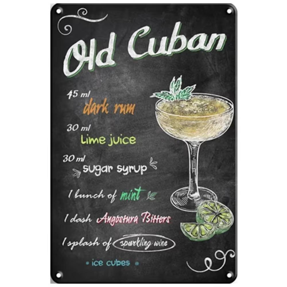 Vintage Cocktail Metal Martini Retro Signs Plaques Plate Poster Popular Bar Club Wall Decorative Room Stickers Decor