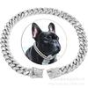 Rhinestone Cuban Chain Zinc Alloy Pet Necklace - Gold Choker for Cats and Dogs