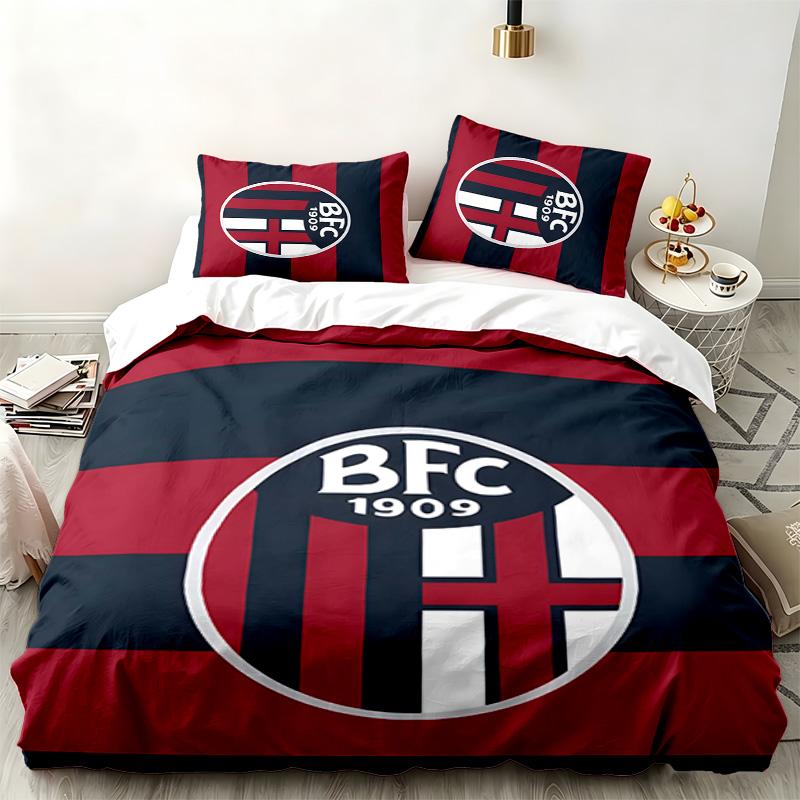 Bologna Football Club 3pc set Perfect for bedroom use Comfortable bedding set includes a duvet cover and two pillowcases Ideal birthday or Christmas g
