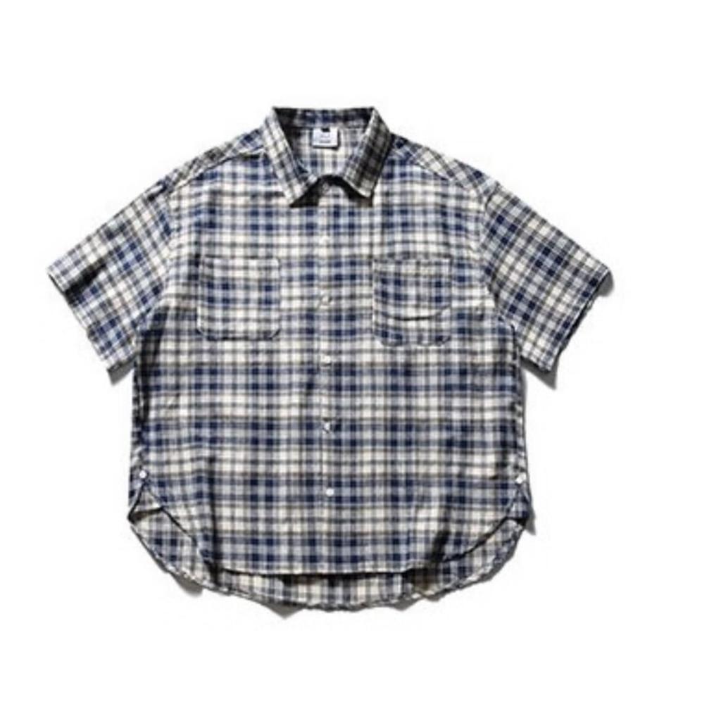 Клетчатая рубашка с коротким рукавом для женщин, летний модный бренд для подростков, учащихся средних и старших классов. Красивая верхняя одежда, свободная Гонконг