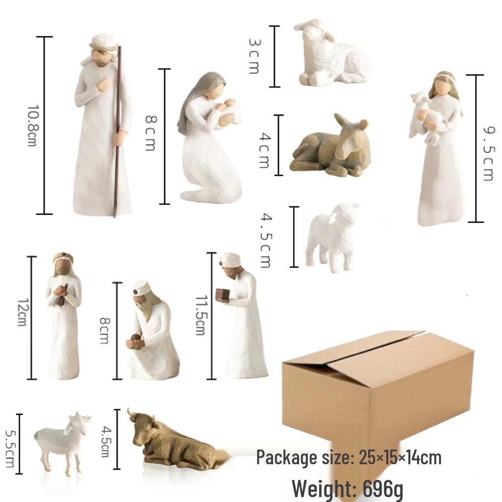 Настольное полимерное украшение «Рождественский вертеп»