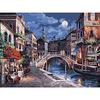 Moonlight Ancient Town Landscape DIY Digital Paint By Numbers Modern Wall Art Canvas Painting Unique Gift Home Decor 40x50cm