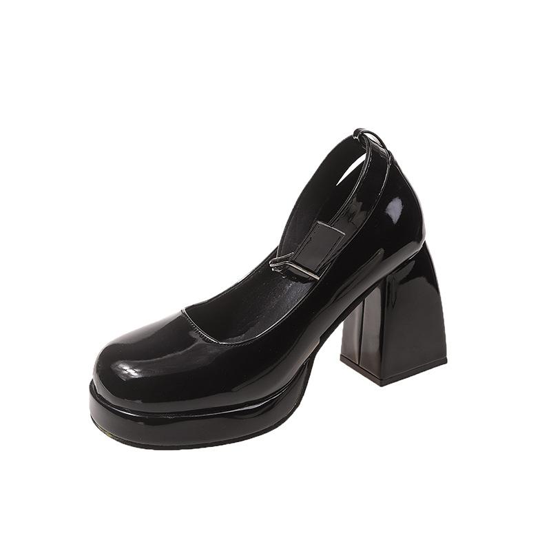 Французские маленькие белые туфли-лодочки на толстом каблуке, женские весенние туфли под юбку, модные