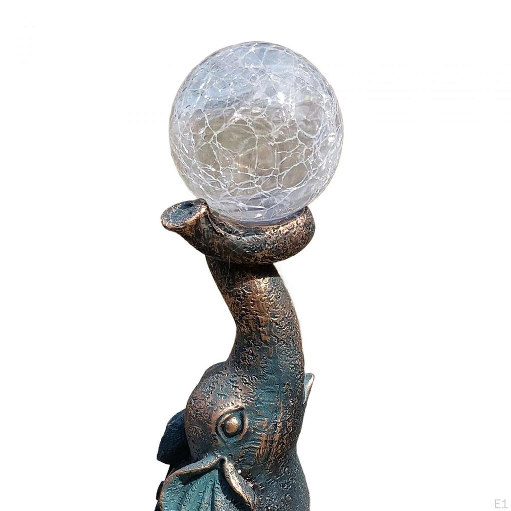 Elephant Lamp Statue Decor Sculpture with Light Figurine Desktop Ornament for