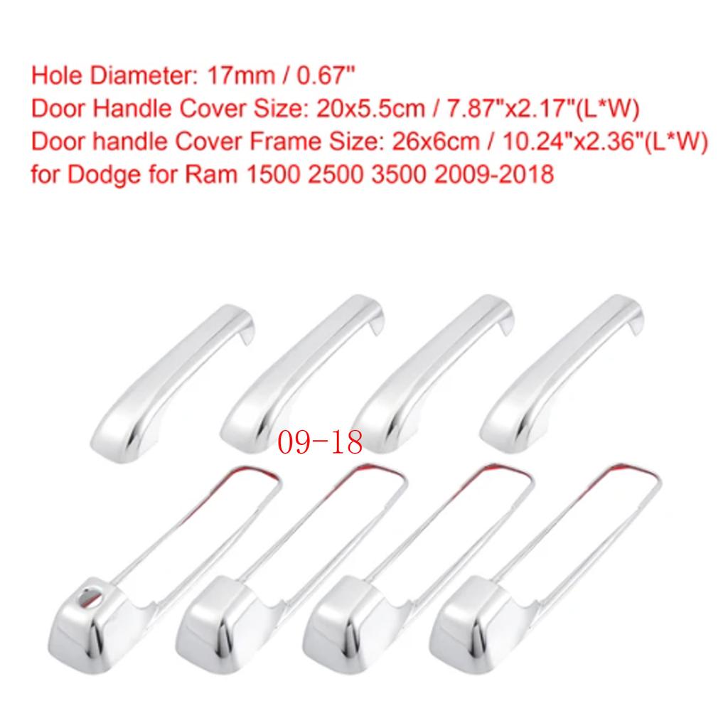 New Car ABS Chrome Accessories Plated Door Handle Bowl Cover Trim 2005 - 2018 For DURANGO Dodge DAKOTA RAM 1500 2500 3500