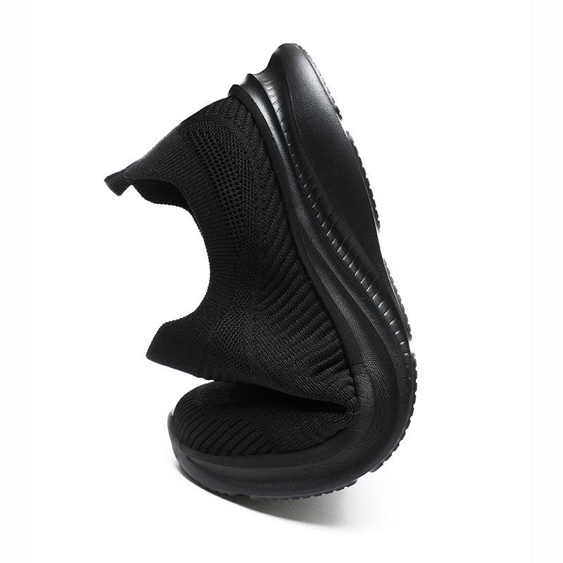 Summer Men's Shoes Platform Fly-woven Mesh Shoes Large Size Casual Sports Shoes One-pedal Socks Shoes