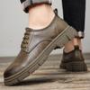 Men's Luxury Leather Shoes 2024 Men Thick Bottom Low Top Formal Shoes Round Toe Breathable Men Dress Shoes Business Oxford Shoes