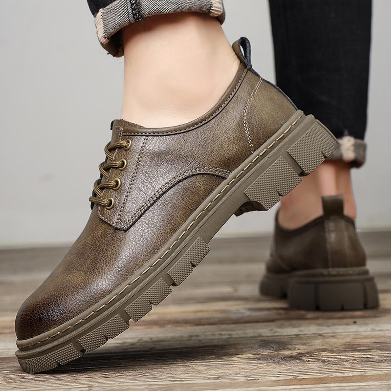 Men's Luxury Leather Shoes 2024 Men Thick Bottom Low Top Formal Shoes Round Toe Breathable Men Dress Shoes Business Oxford Shoes