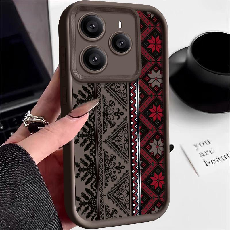 Мягкий силиконовый чехол для телефона со сложным узором для Xiaomi 14T 13T Pro Poco X7 F6 Pro X6 Redmi Note 14 Pro 13 12 11, противоударный матовый чехол-бампер из ТПУ